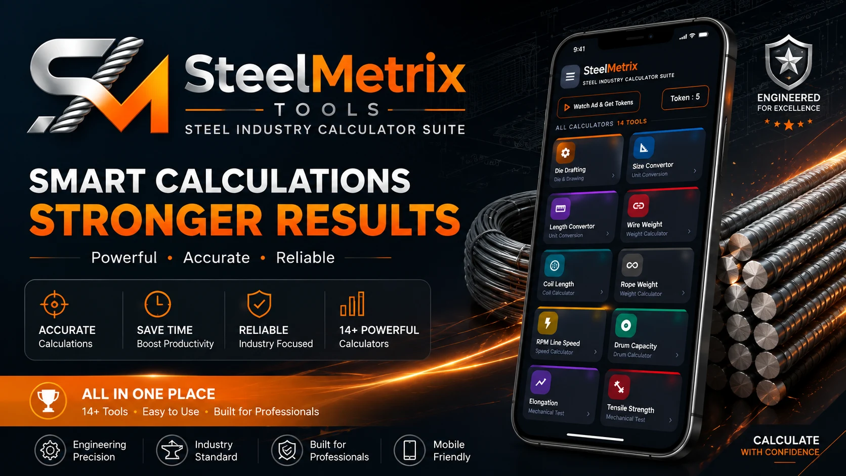 SteelMetrix — industrial calculator app